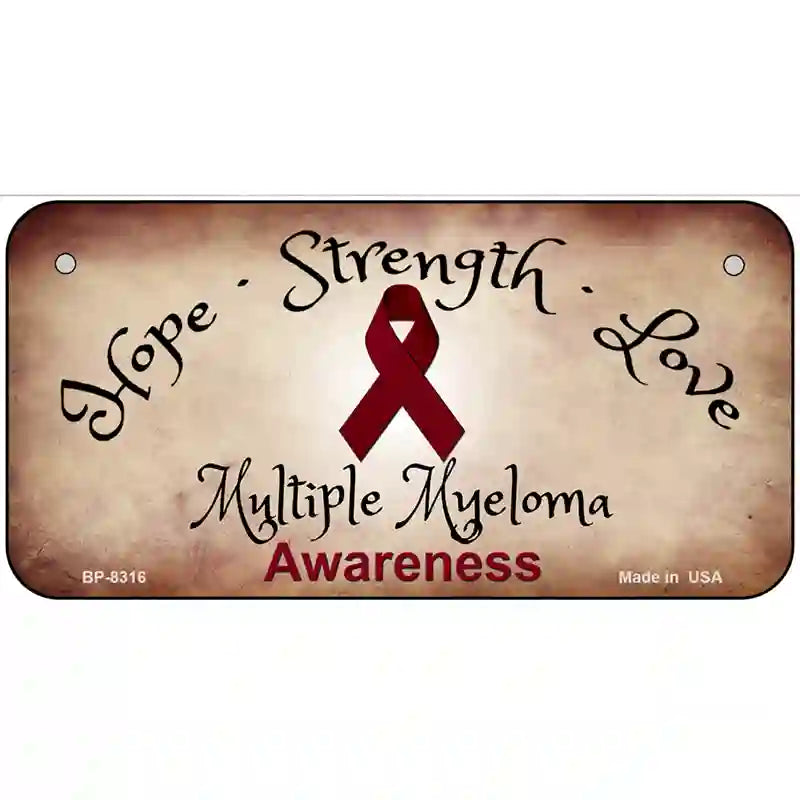 Multiple Myeloma Cancer Ribbon Novelty Metal License Plate 6" x 3" (BP)