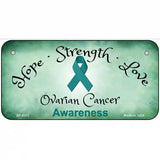 Ovarian Cancer Ribbon Novelty Metal License Plate 6" x 3" (BP)