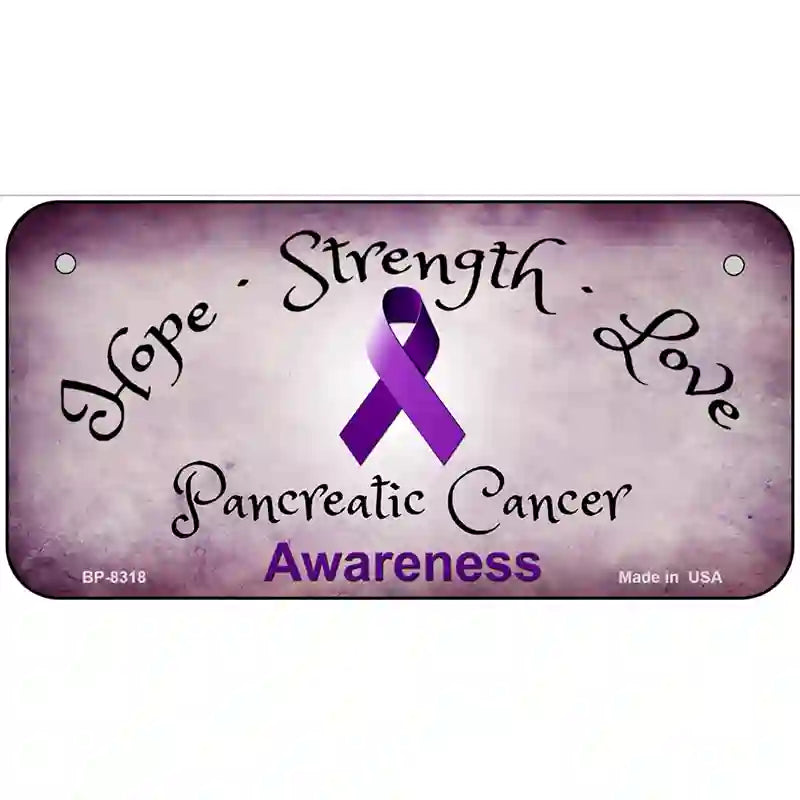 Pancreatic Ribbon Novelty Metal License Plate 6" x 3" (BP)