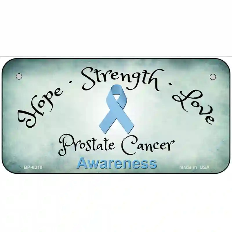 Prostate Ribbon Novelty Metal License Plate 6" x 3" (BP)