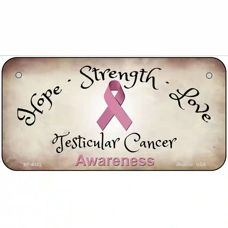 Testicular Cancer Ribbon Novelty Metal License Plate 6" x 3" (BP)