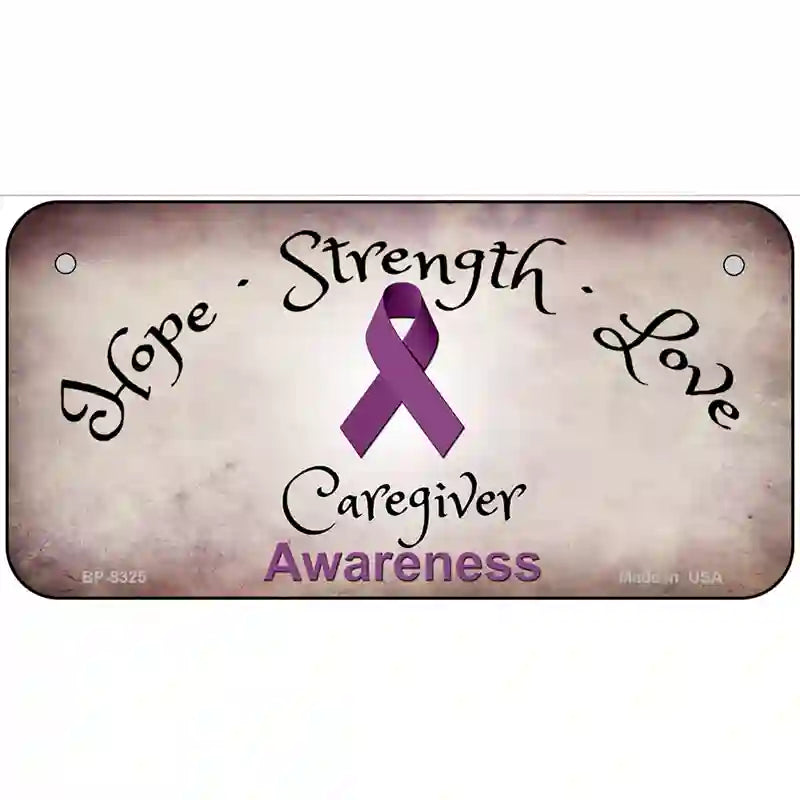 Honors Caregivers Ribbon Novelty Metal License Plate 6" x 3" (BP)