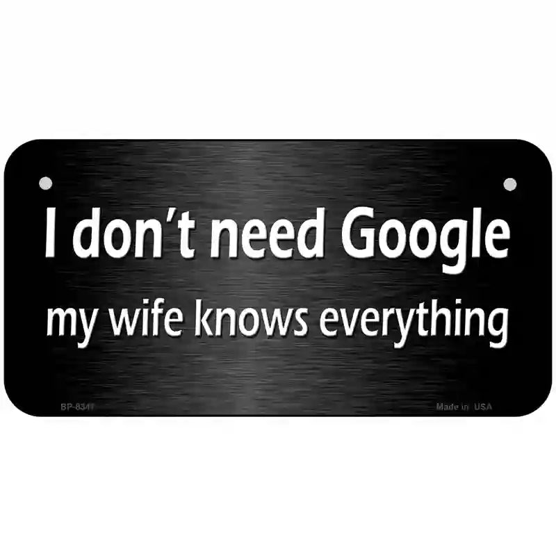 Dont Need Google Metal Novelty License Plate 6" x 3" (BP)