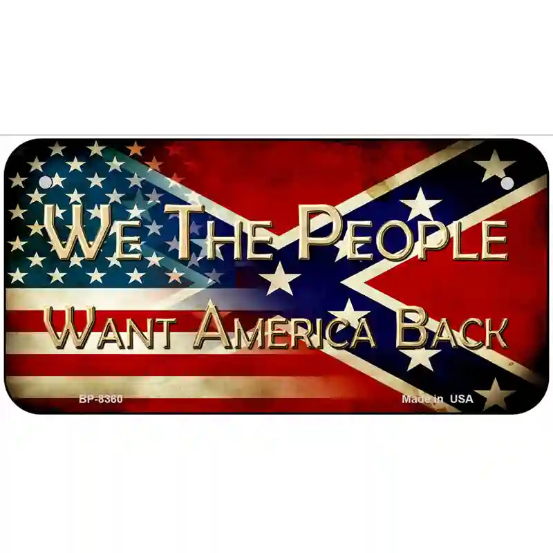 We The People USA|Rebel Flag Metal Novelty License Plate 6" x 3" (BP)