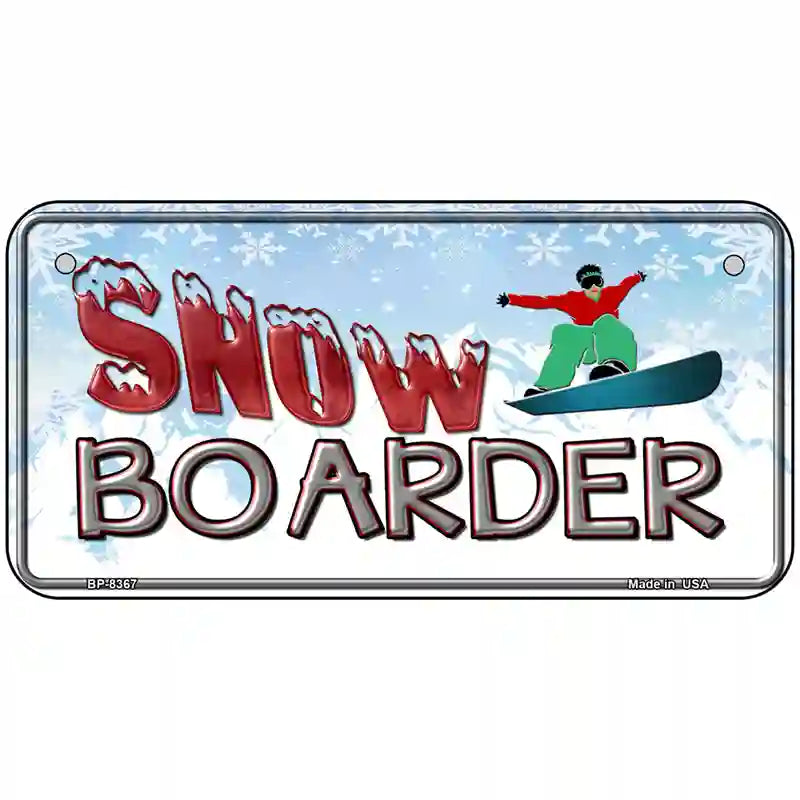 Snow Boarder Metal Novelty License Plate 6" x 3" (BP)