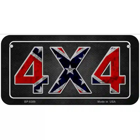 4x4 Confederate Metal Novelty License Plate 6" x 3" (BP)