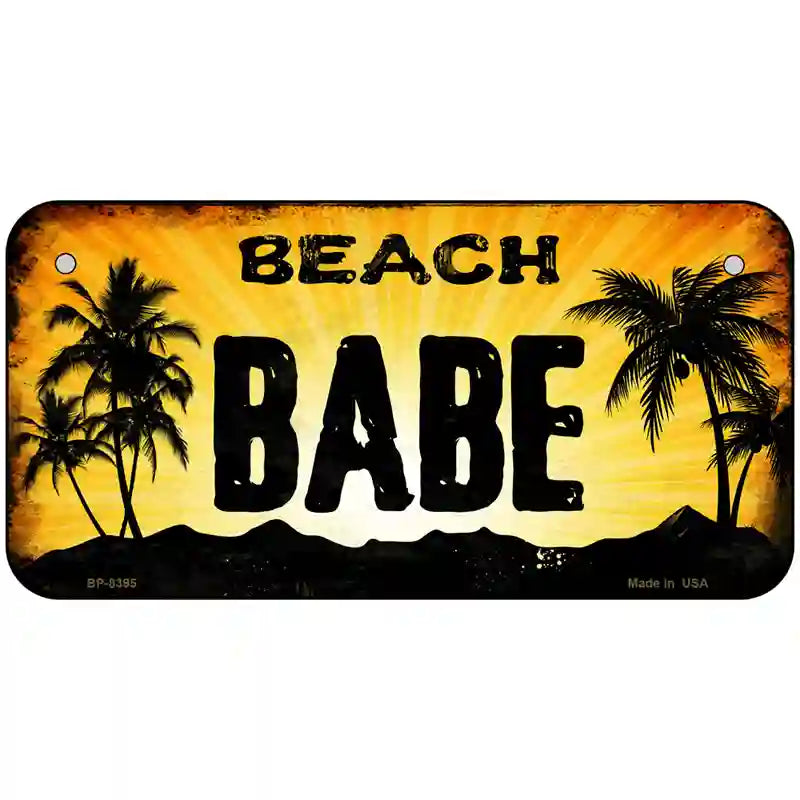 Beach Babe Metal Novelty License Plate 6" x 3" (BP)