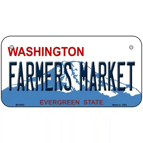 Farmers Market Washington Metal Novelty License Plate 6" x 3" (BP)