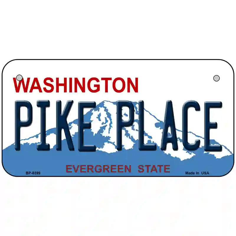 Pike Place Washington Metal Novelty License Plate 6" x 3" (BP)