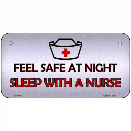 Feel Safe At Night Metal Novelty License Plate 6" x 3" (BP)