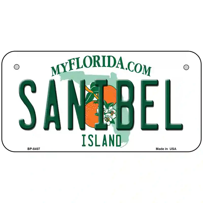 Sanibel Florida Metal Novelty License Plate 6" x 3" (BP)