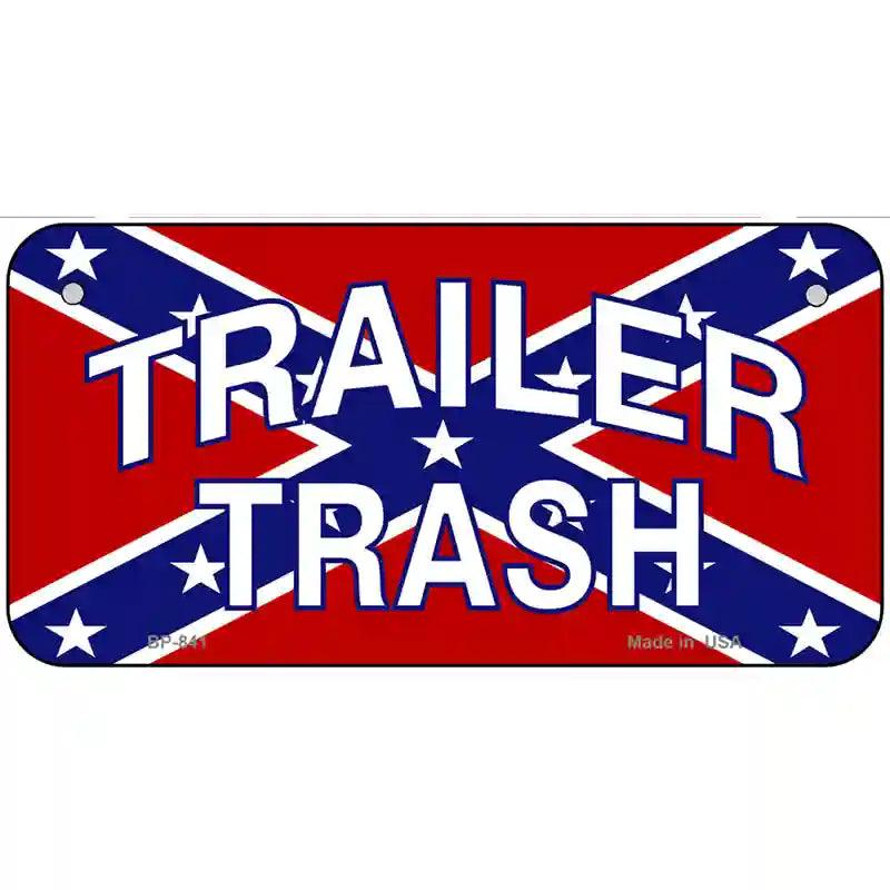 Trailer Trash Rebel Flag Metal Novelty License Plate 6" x 3" (BP)