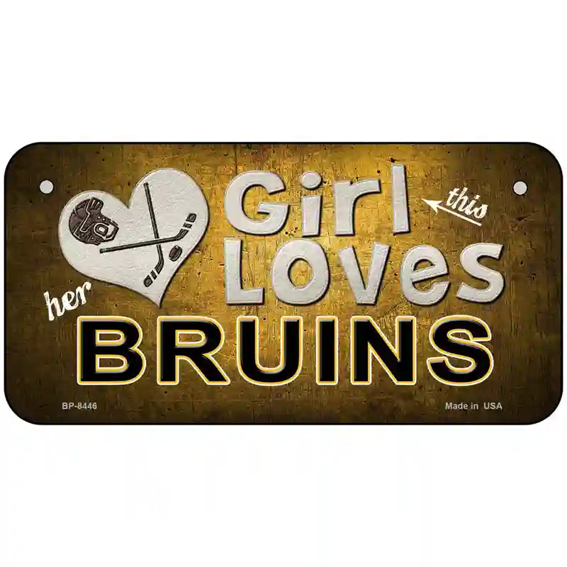 This Girl Loves Her Bruins Novelty Metal License Plate 6" x 3" (BP)