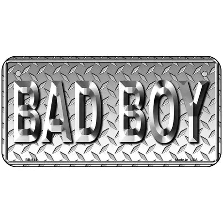 Bad Boy Diamond Plate Pattern Metal Novelty License Plate 6" x 3" (BP)