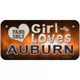 This Girl Loves Auburn Novelty Metal License Plate 6" x 3" (BP)