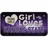 This Girl Loves Kansas State Novelty Metal License Plate 6" x 3" (BP)