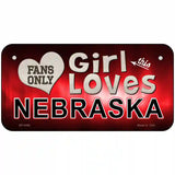 This Girl Loves Nebraska Novelty Metal License Plate 6" x 3" (BP)