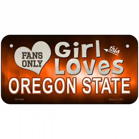 This Girl Loves Oregon State Novelty Metal License Plate 6" x 3" (BP)