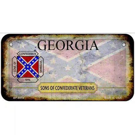 Georgia Rusty State Metal Novelty License Plate 6" x 3" (BP) / Yes