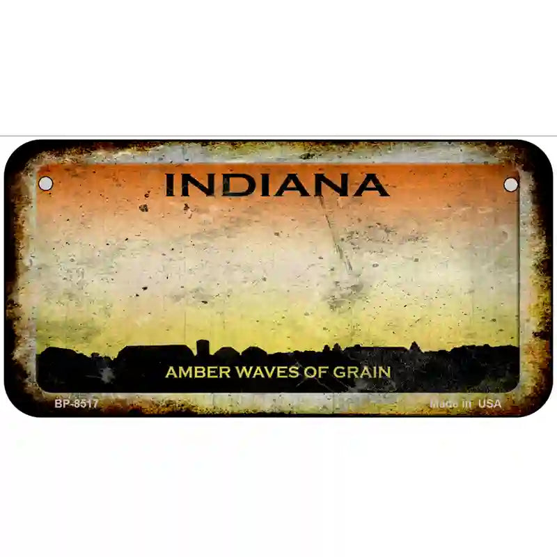 Indiana Rusty State Metal Novelty License Plate 6" x 3" (BP) / Yes