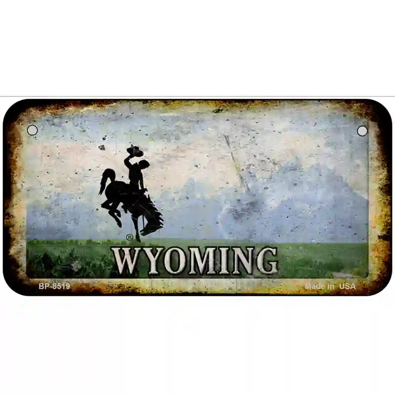 Wyoming Rusty State Metal Novelty License Plate 6" x 3" (BP) / Yes