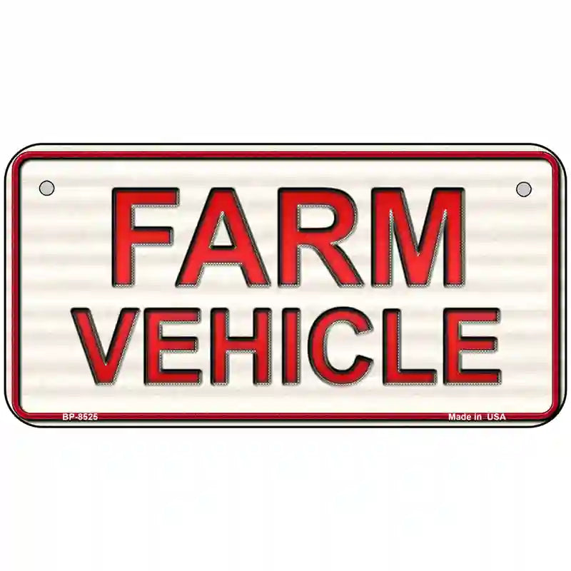 Farm Vehicle Metal Novelty License Plate