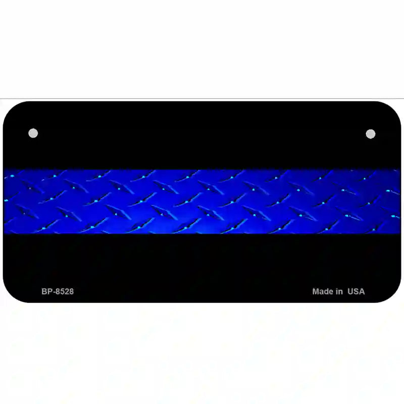 Police Diamond Thin Blue Line Metal Novelty License Plate 6" x 3" (BP)