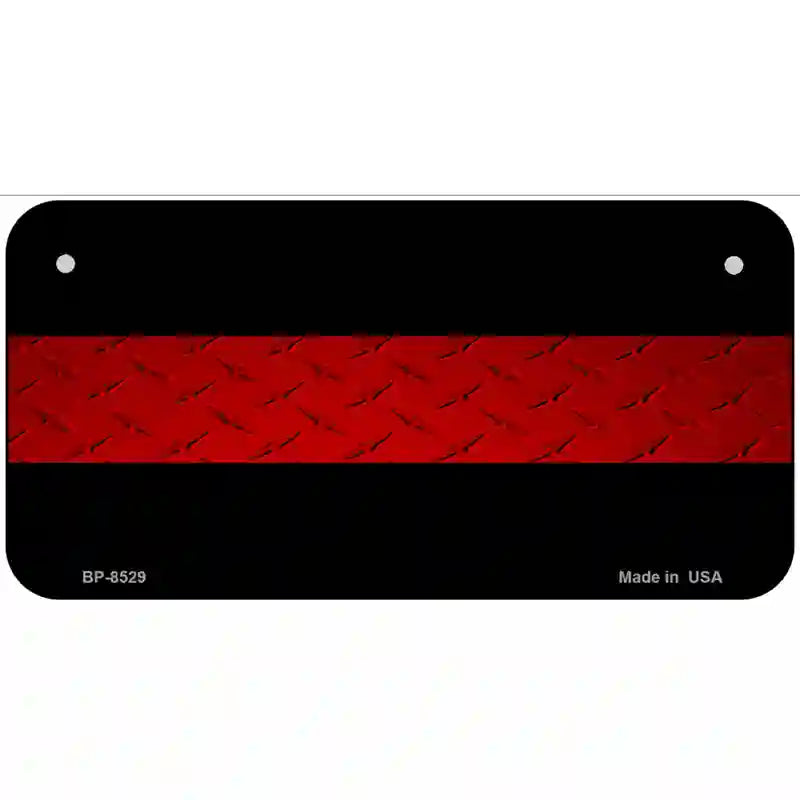 Fire Diamond Thin Red Line Metal Novelty License Plate 6" x 3" (BP)