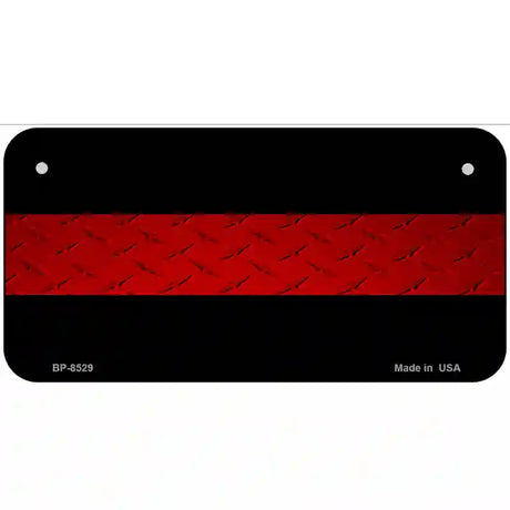 Fire Diamond Thin Red Line Metal Novelty License Plate 6" x 3" (BP)