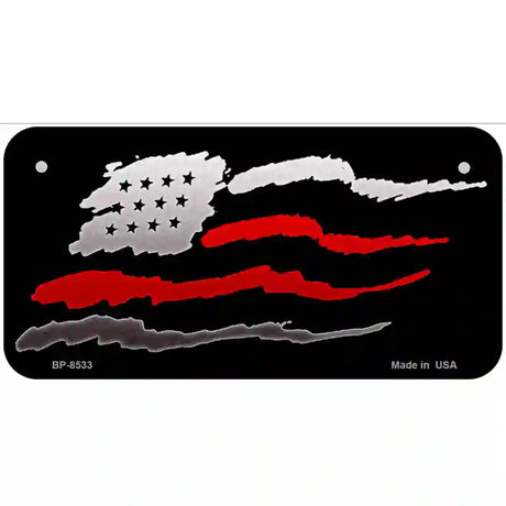 American Flag Thin Red Line Metal Novelty License Plate