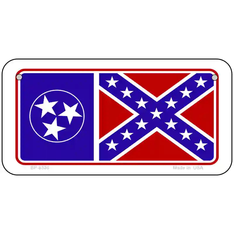 Confederate Flag Tennessee Novelty Metal License Plate 6" x 3" (BP)