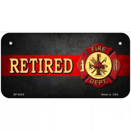 Retired Fire Thin Red Line Metal Novelty License Plate 6" x 3" (BP)