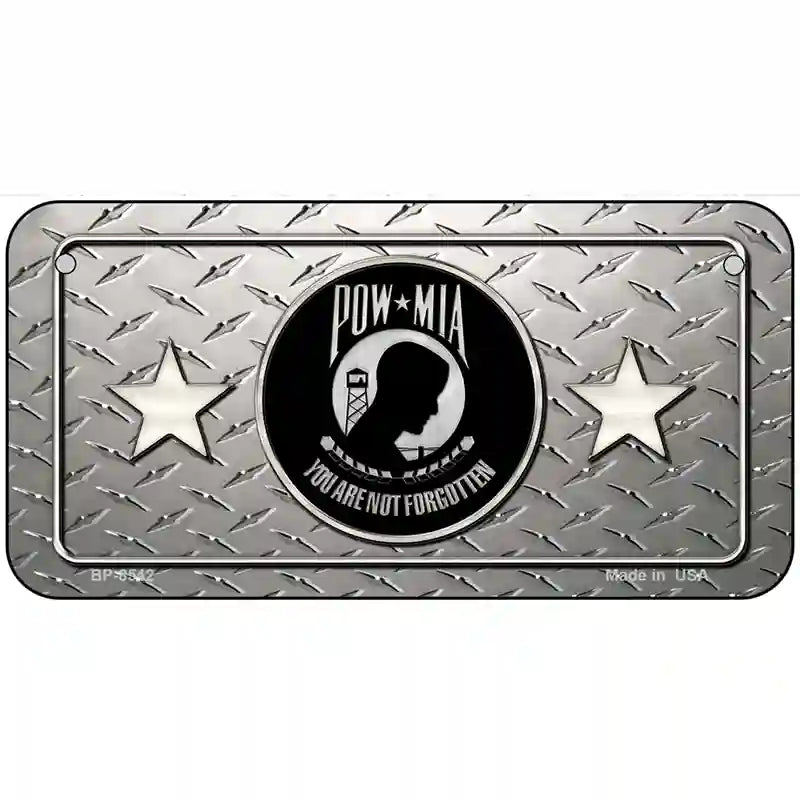 POW MIA Diamond Metal Novelty License Plate 6" x 3" (BP)