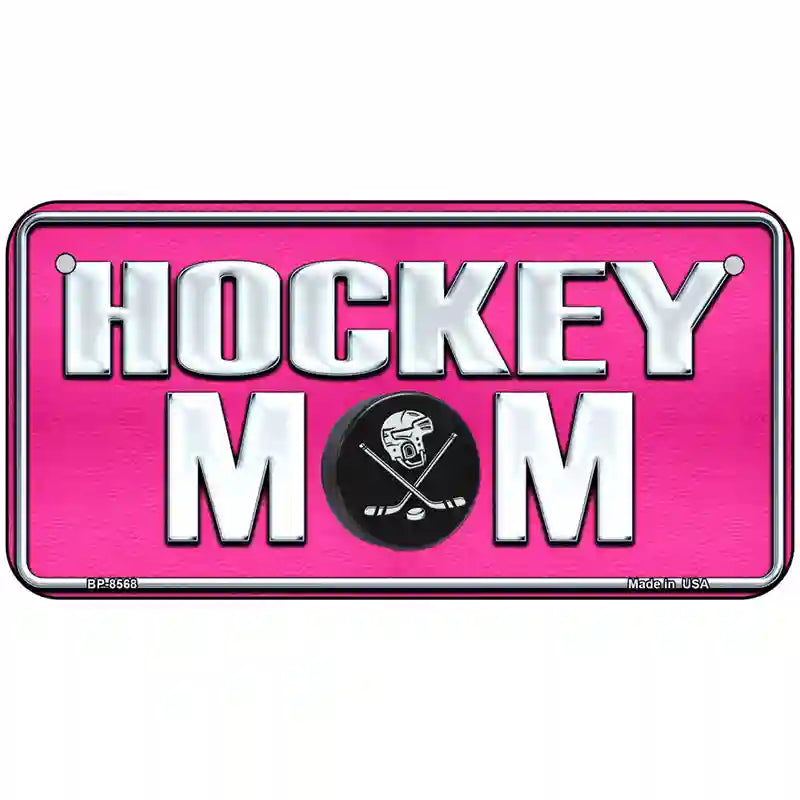 Hockey Mom Metal Novelty License Plate 6" x 3" (BP)