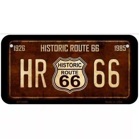 Historic Route 66 Vintage Metal Novelty License Plate 6" x 3" (BP)