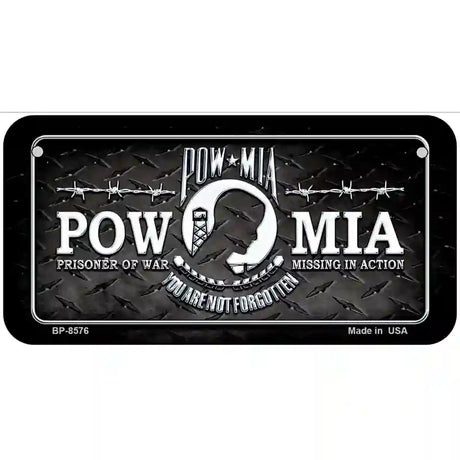 POW MIA Metal Novelty License Plate 6" x 3" (BP)