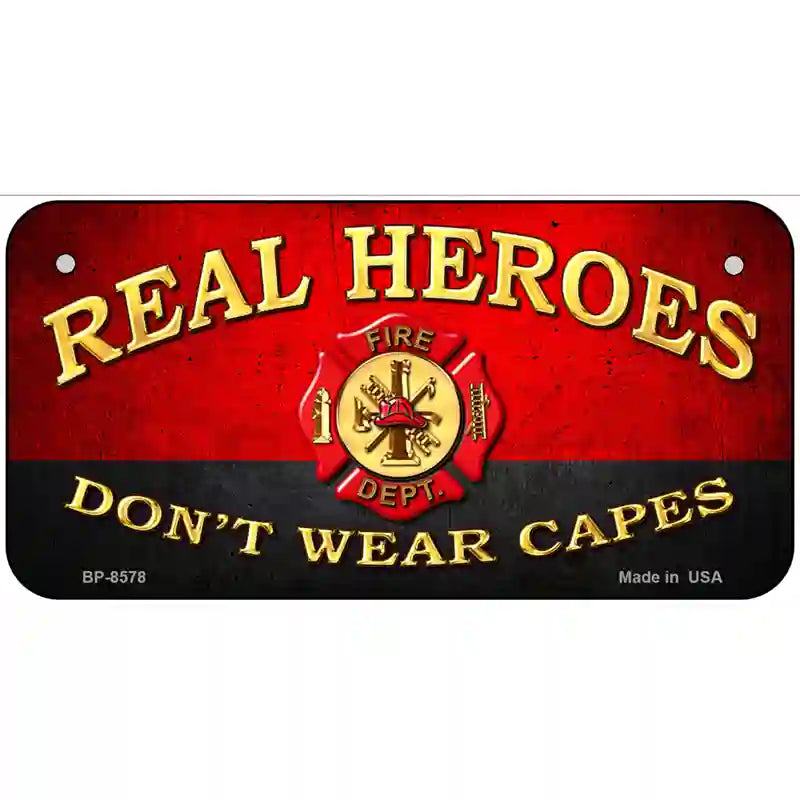 Real Heroes Red Metal Novelty License Plate 6" x 3" (BP)