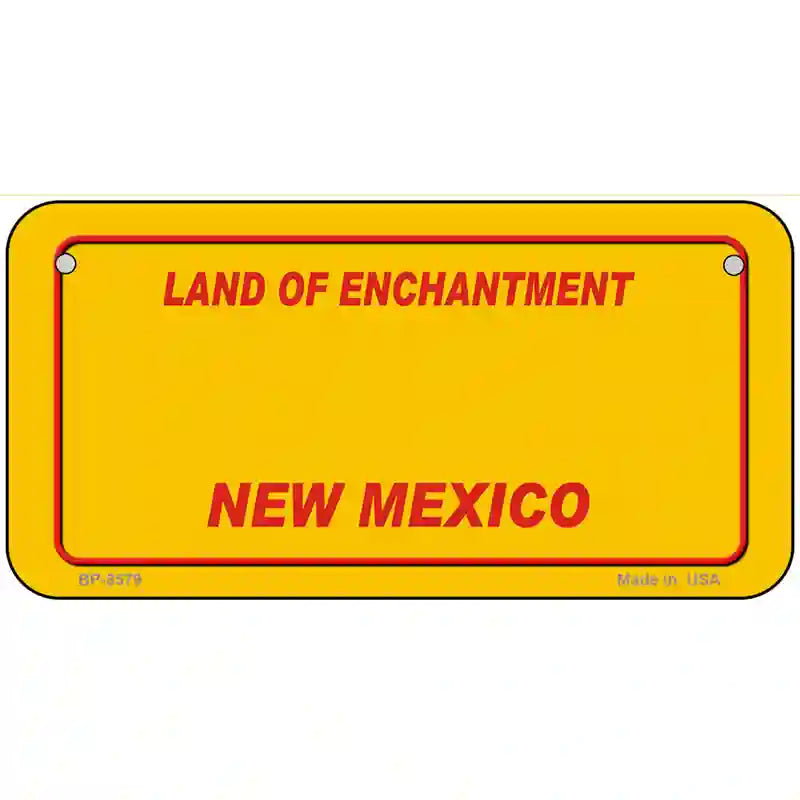 New Mexico Yellow Metal Novelty License Plate 6" x 3" (BP)