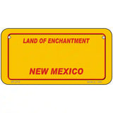 New Mexico Yellow Metal Novelty License Plate 6" x 3" (BP)