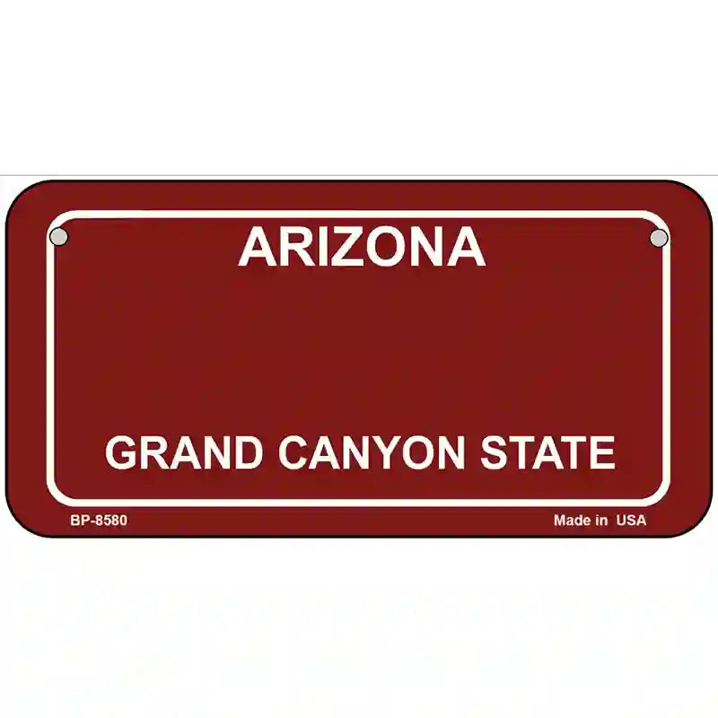 Arizona Red Metal Novelty License Plate 6" x 3" (BP) / Yes