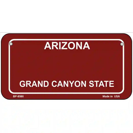 Arizona Red Metal Novelty License Plate 6" x 3" (BP) / Yes