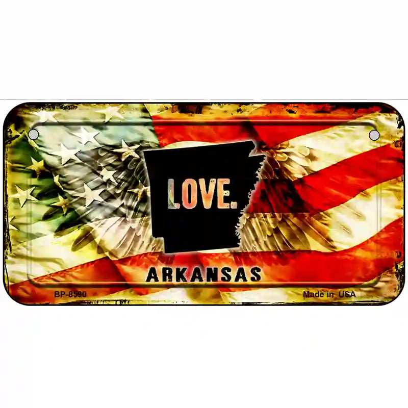 Arkansas Love Metal Novelty License Plate 6" x 3" (BP)