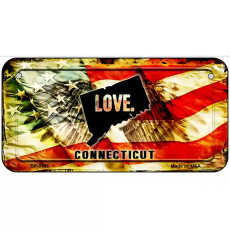 Connecticut Love Metal Novelty License Plate 6" x 3" (BP)