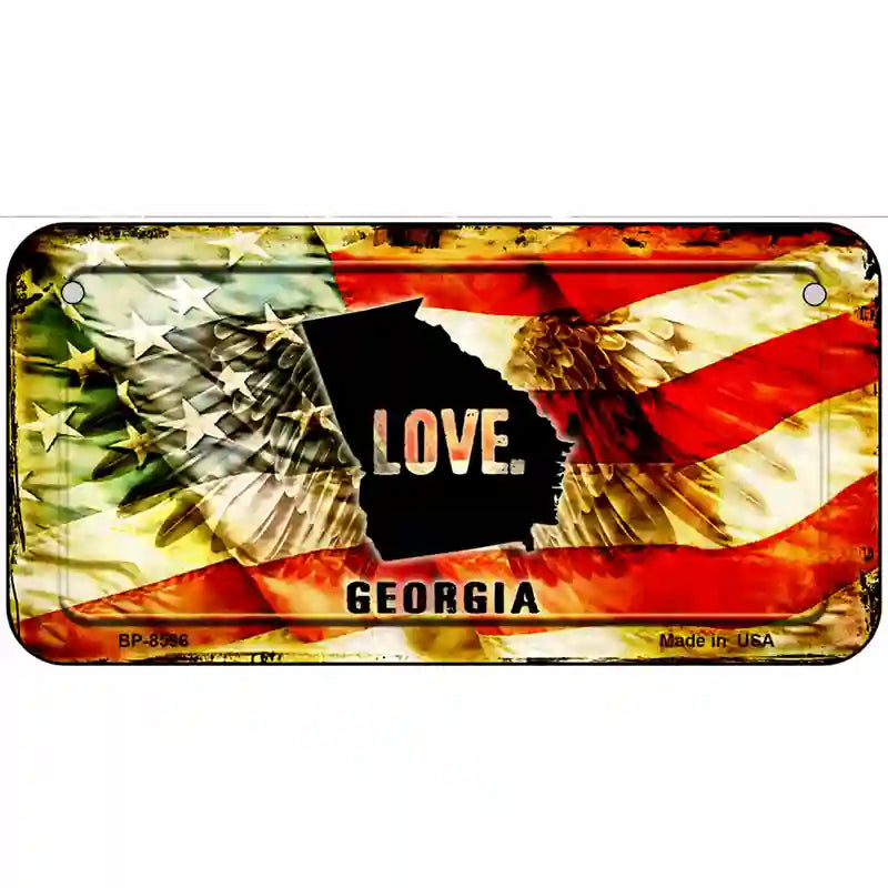 Georgia Love Metal Novelty License Plate 6" x 3" (BP)