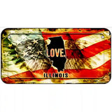 Illinois Love Metal Novelty License Plate 6" x 3" (BP)