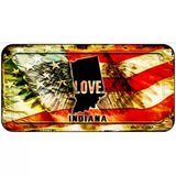 Indiana Love Metal Novelty License Plate 6" x 3" (BP)