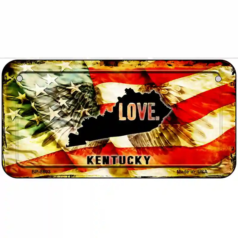 Kentucky Love Metal Novelty License Plate 6" x 3" (BP)