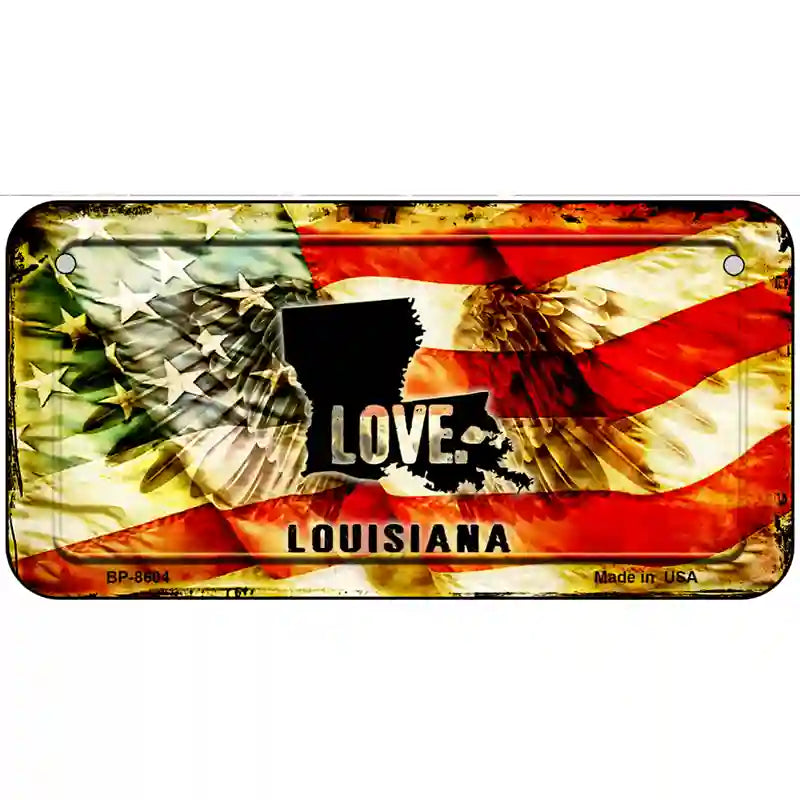 Louisiana Love Metal Novelty License Plate 6" x 3" (BP)