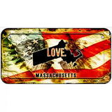 Massachusetts Love Metal Novelty License Plate 6" x 3" (BP)