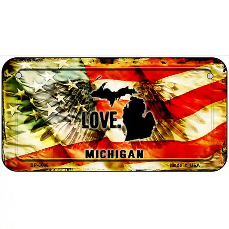 Michigan Love Metal Novelty License Plate 6" x 3" (BP)